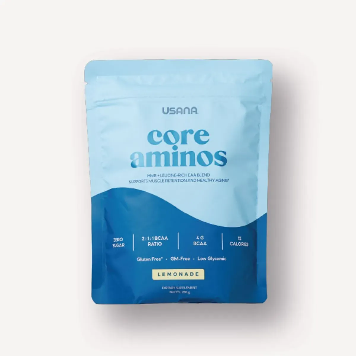 Official packaging for Core Aminos: Essential amino acid supplement.