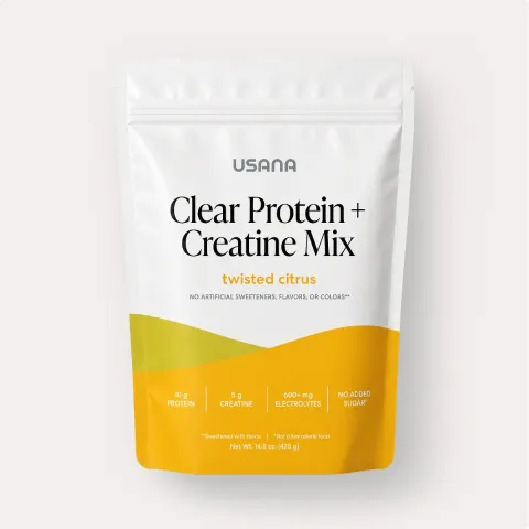 Official packaging for Clear Protein + Creatine Mix (20 Serving Bag).