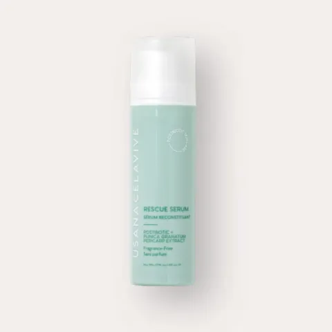 Official packaging for Celavive Postbiotic Rescue Serum.